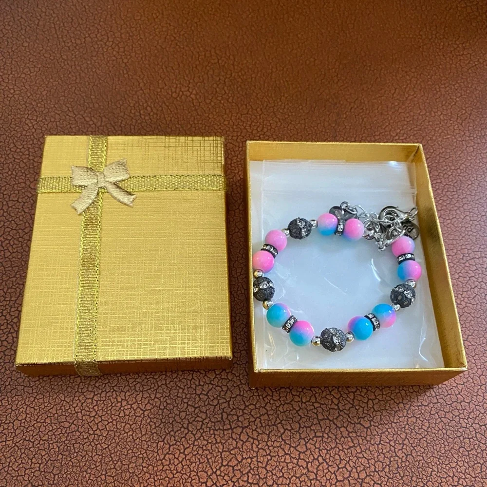 Bracelet Charm Granddaughter Pink Blue Charm 6”+2”. (#8) - Picture 5 of 10